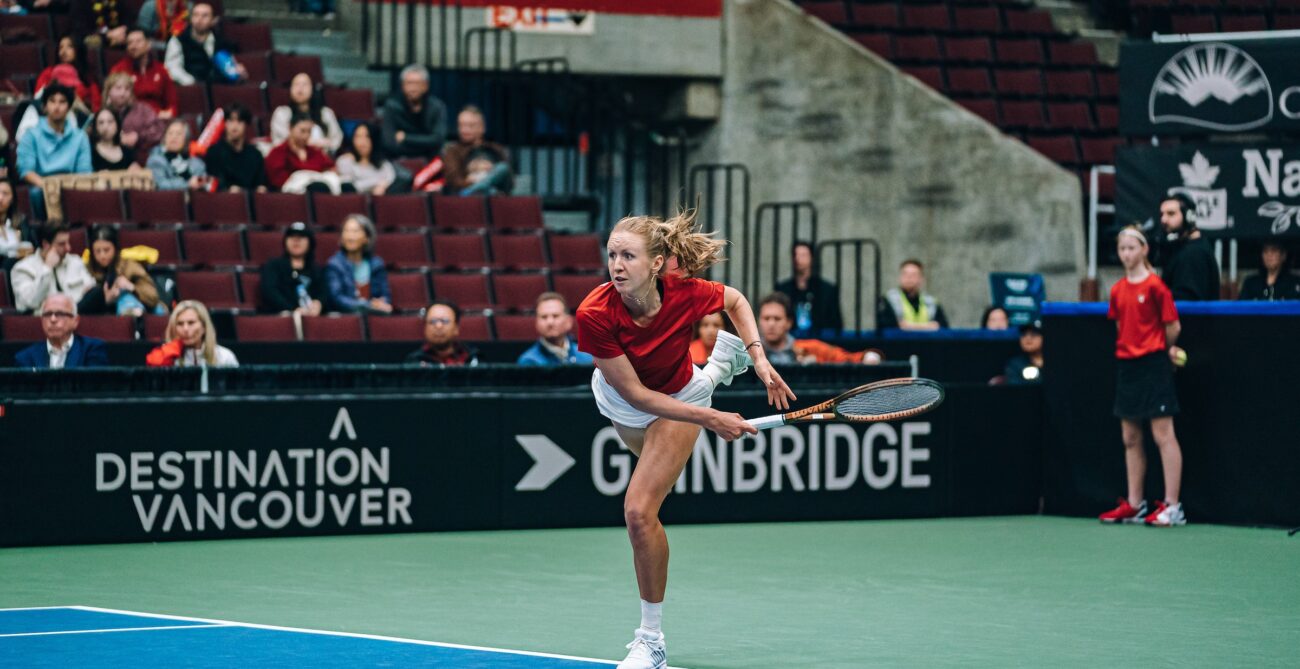 Katherine Sebov playing tennis