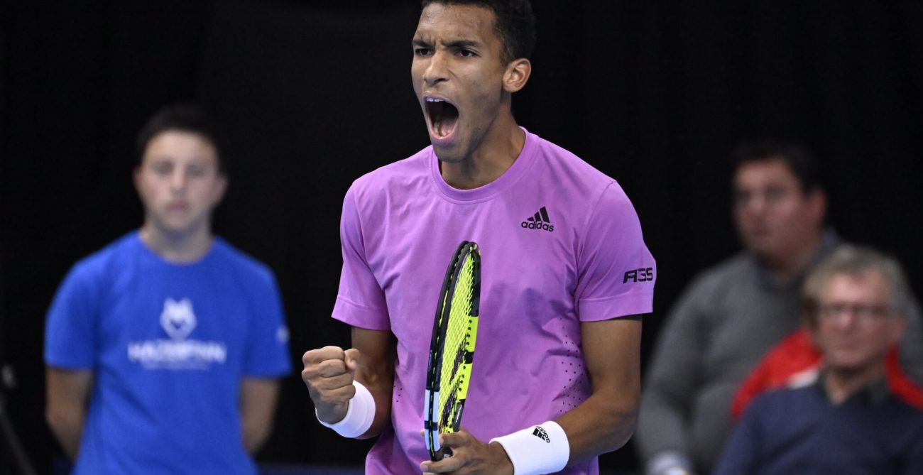 Auger-Aliassime celebrates