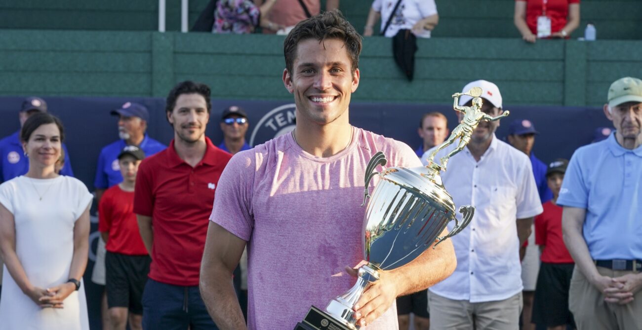 Alexis Galarneau holds the Granby trophy.