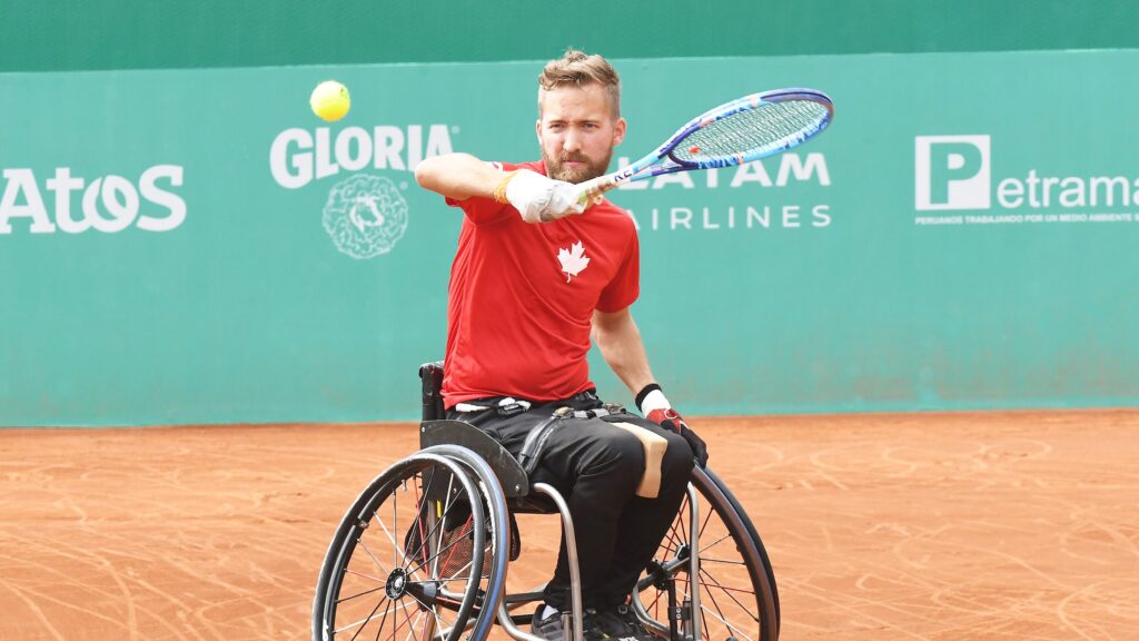 Rob Shaw follows through on a forehand.