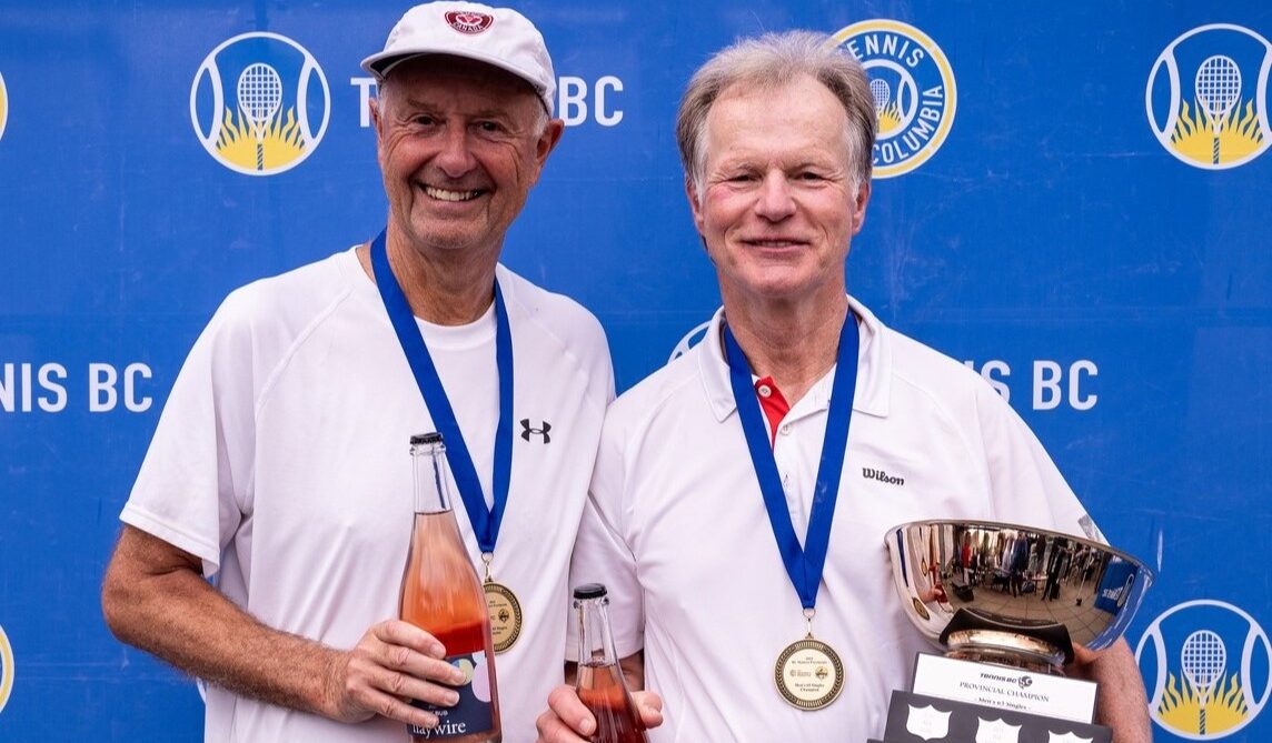 65+ finalists at the Masters event in Vancouver Robert Bettauer (right) and